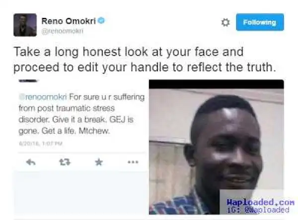 Lool! See how trailer jammed this twitter user that came for Reno Omokiri